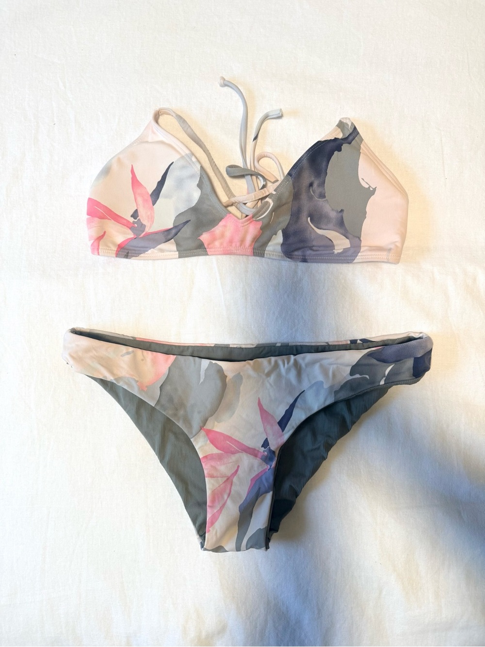 Carve Designs Pink & Gray Floral Bikini Set